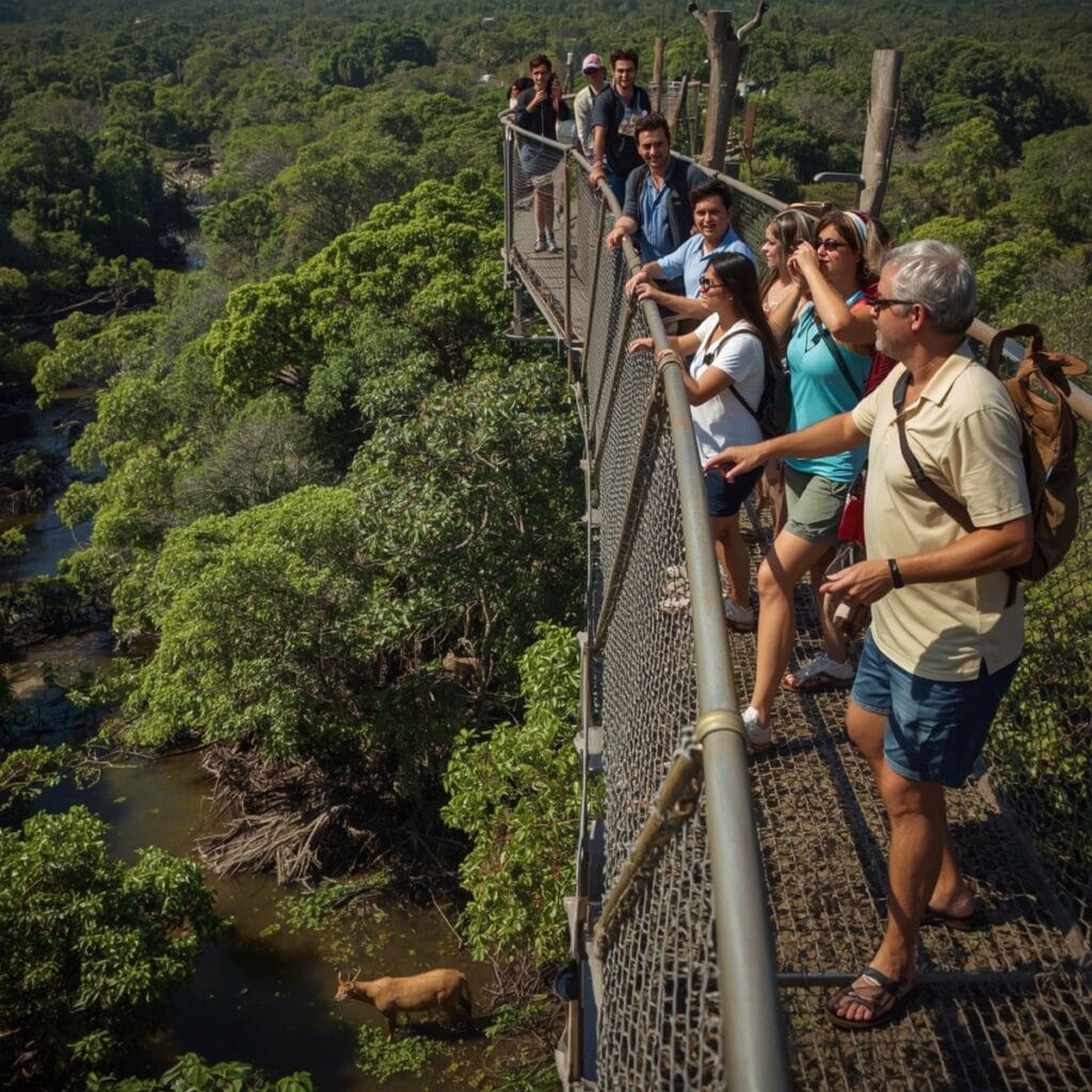 Sundarban forest and tourists