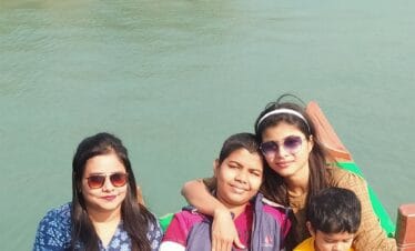 All tourists in the boat