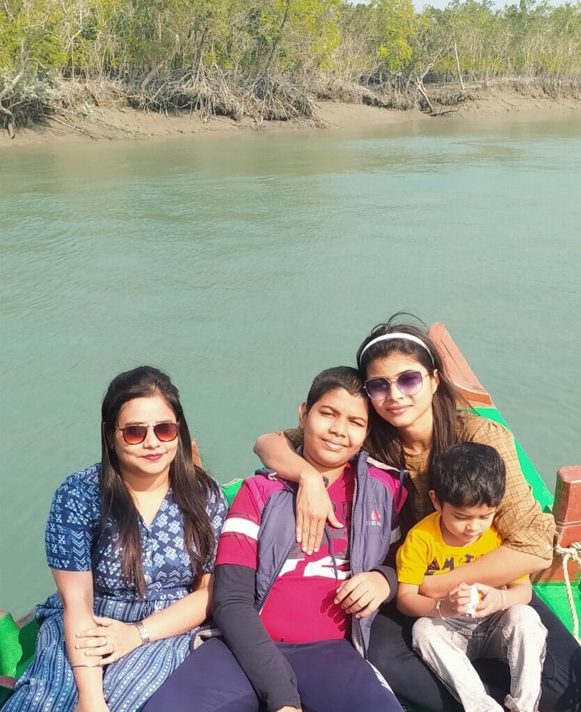 All tourists in the boat